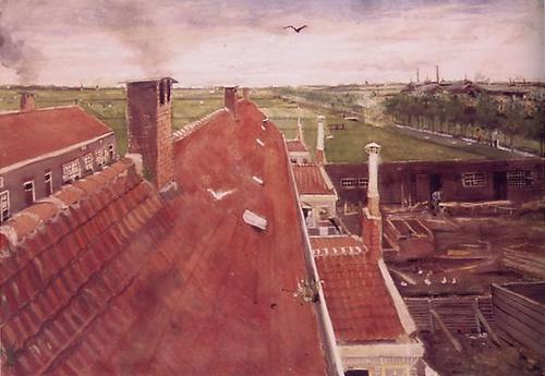 Rooftops (1882) Vincent van Gogh tablo - Dekolata