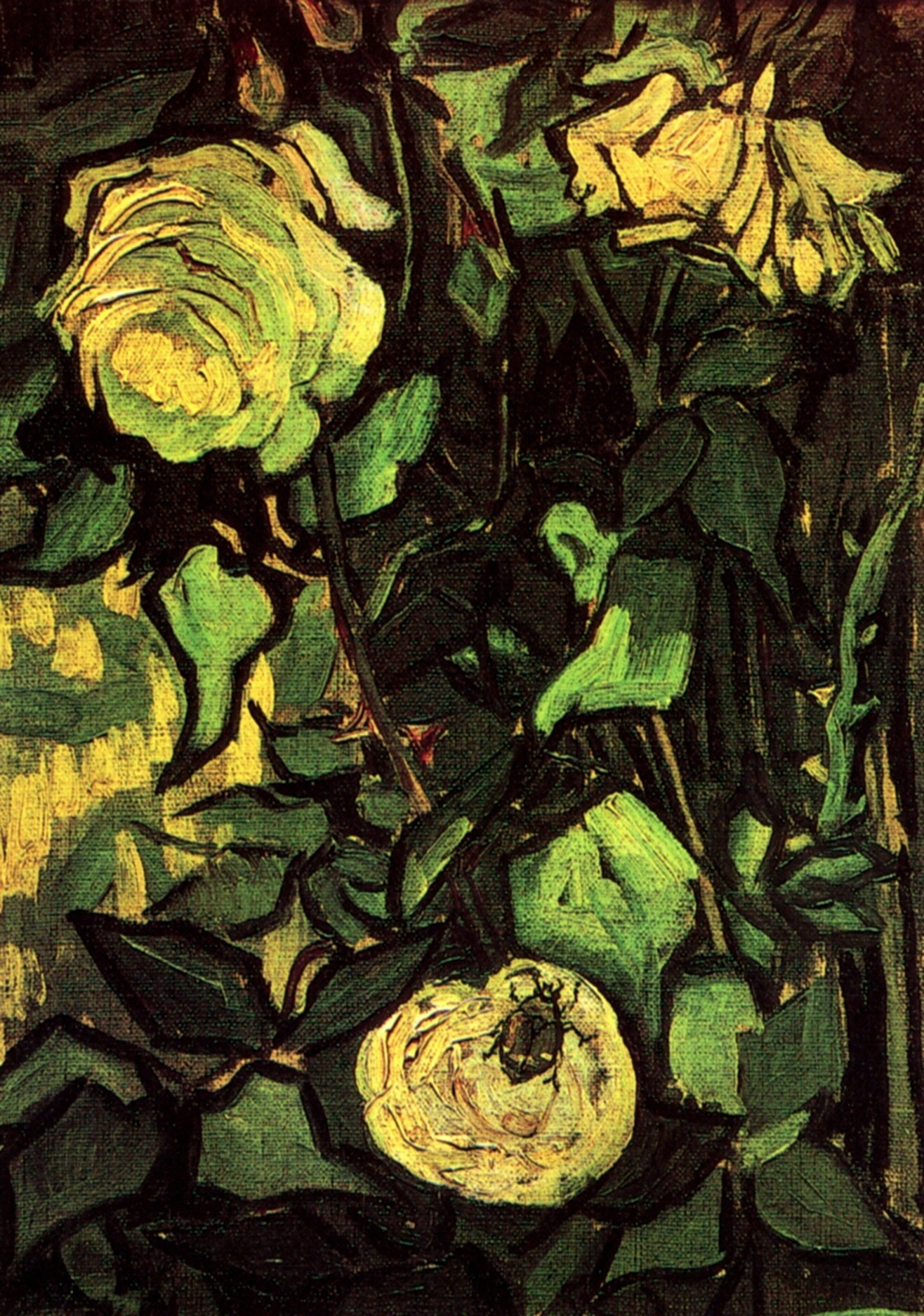 Roses and Beetle (1890) Vincent van Gogh tablo - Dekolata
