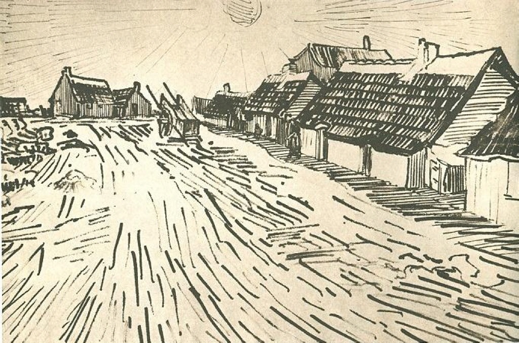 Row of Cottages in Saintes Maries (1888) Vincent van Gogh tablo - Dekolata