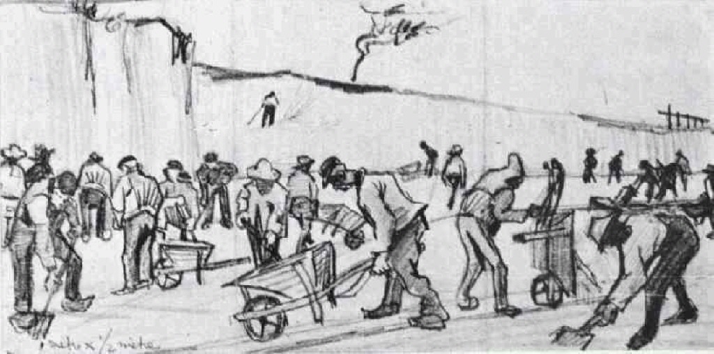Sand Diggers in Dekkersduin near The Hague (1883) Vincent van Gogh tablo - Dekolata