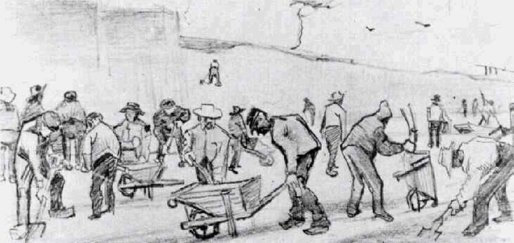Sand Diggers in Dekkersduin near The Hague 2 (1883) – Vincent van Gogh Tablo