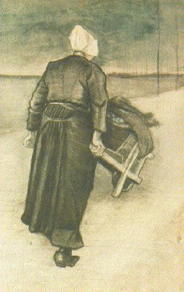 Scheveningen Woman with Wheeelbarrow (1883) Vincent van Gogh tablo - Dekolata