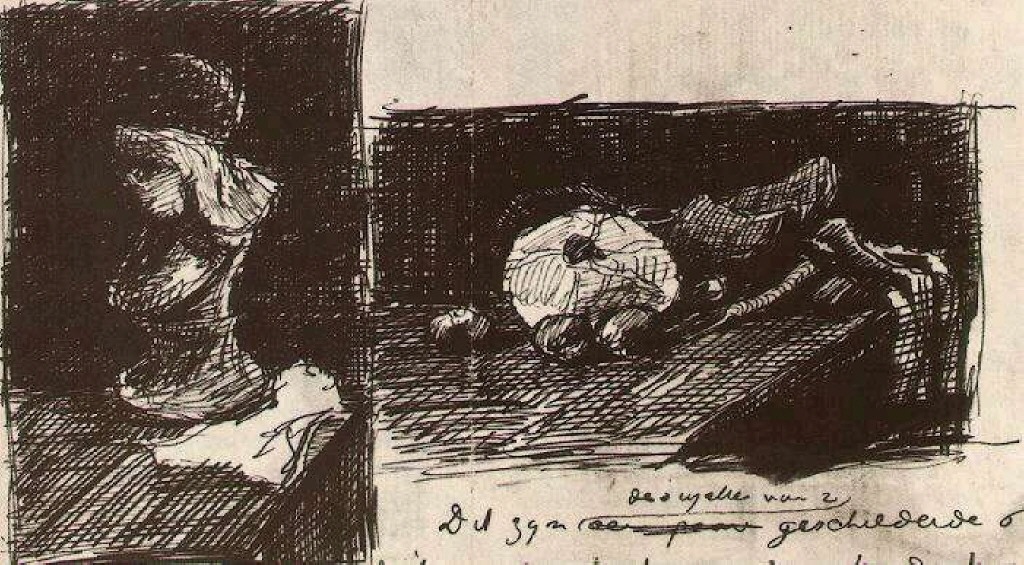 Sculpture and Still Life with Cabbage and Clogs (1881) Vincent van Gogh tablo - Dekolata