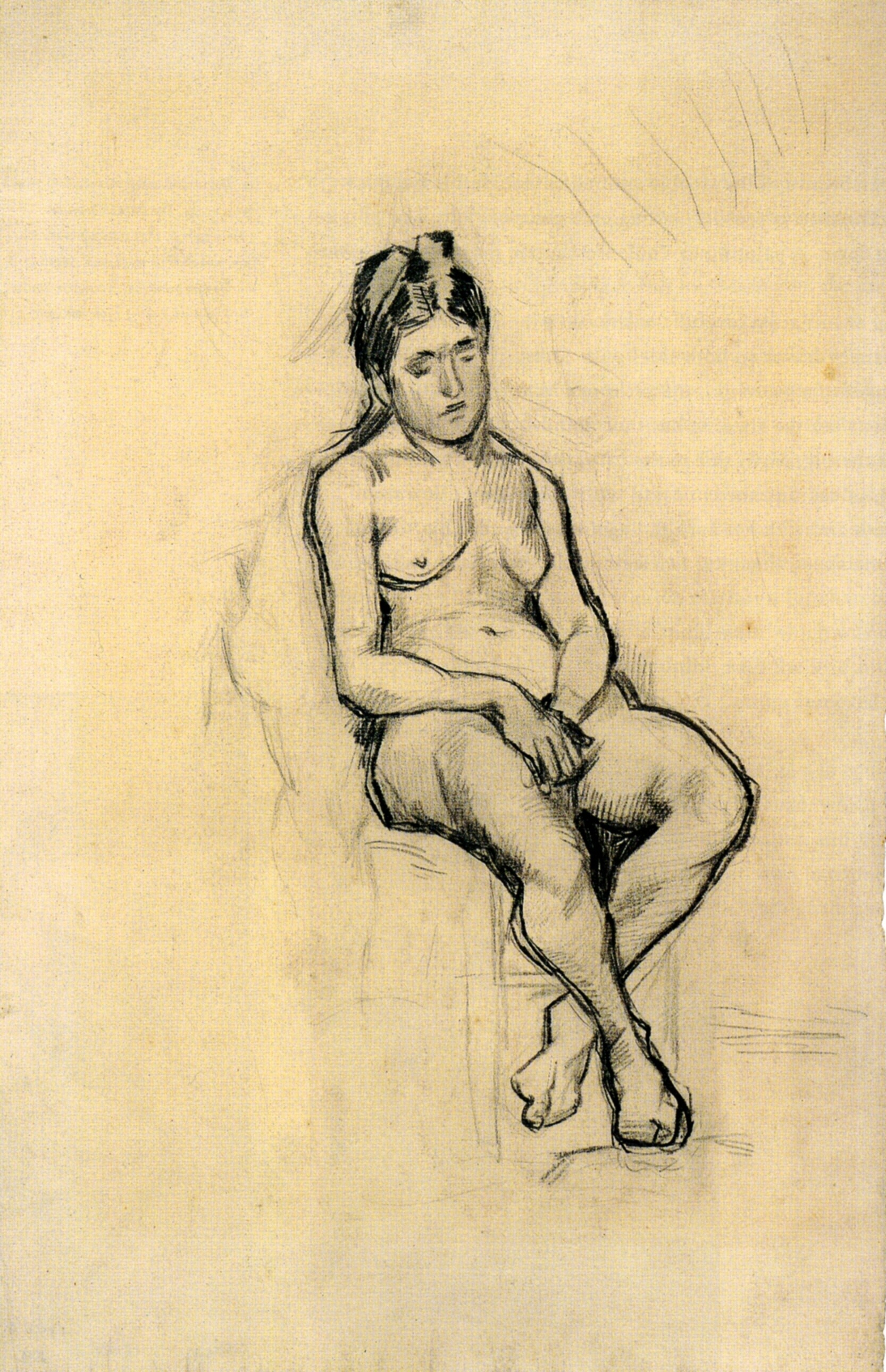 Seated Female Nude (1886) Vincent van Gogh tablo - Dekolata