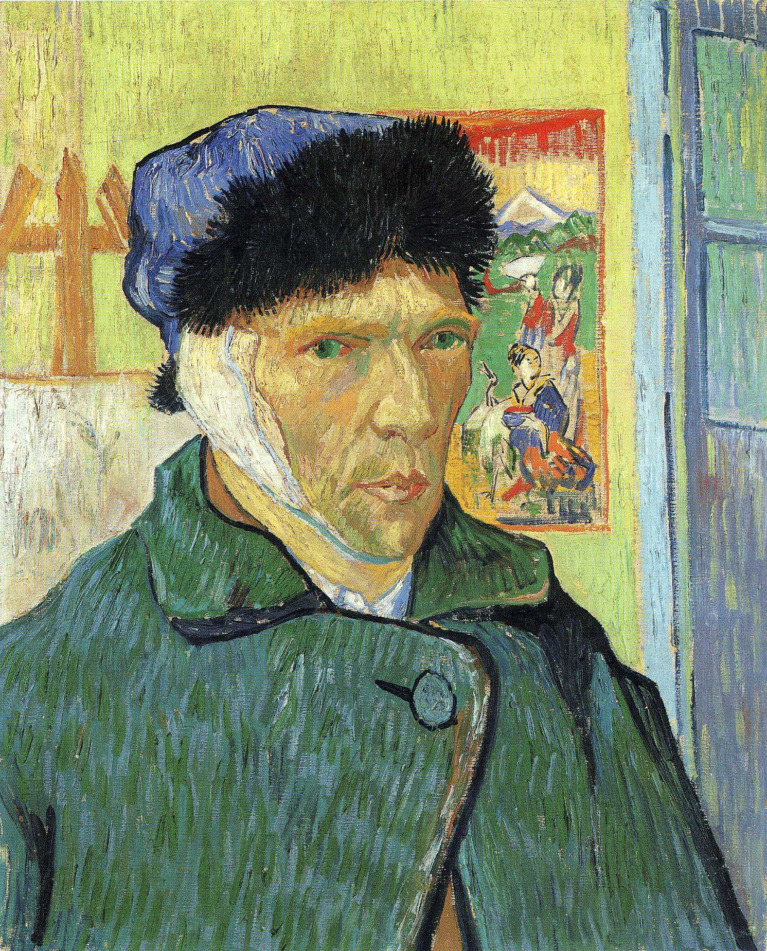 Self Portrait with Bandaged Ear (1889) Vincent van Gogh tablo - Dekolata
