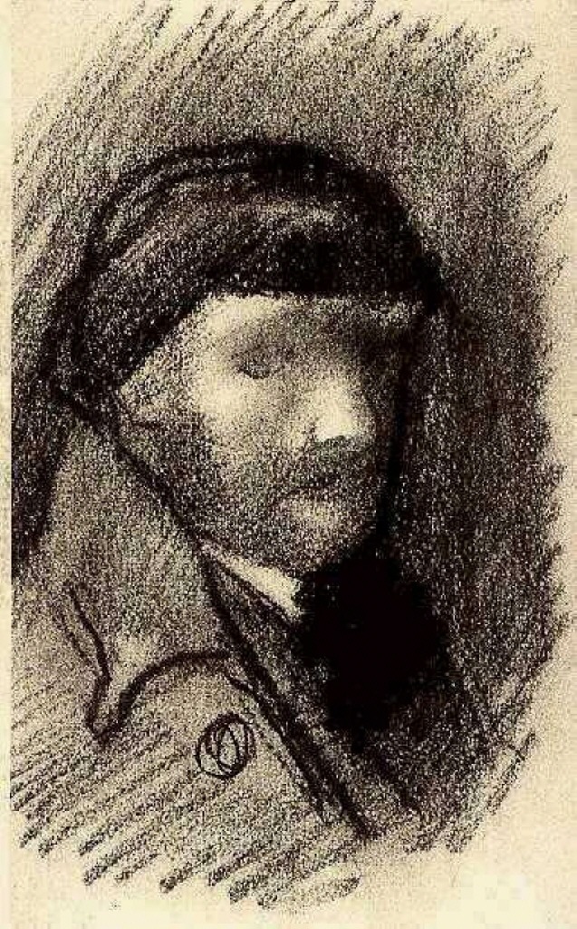 Self Portrait with Cap (1886) Vincent van Gogh tablo - Dekolata