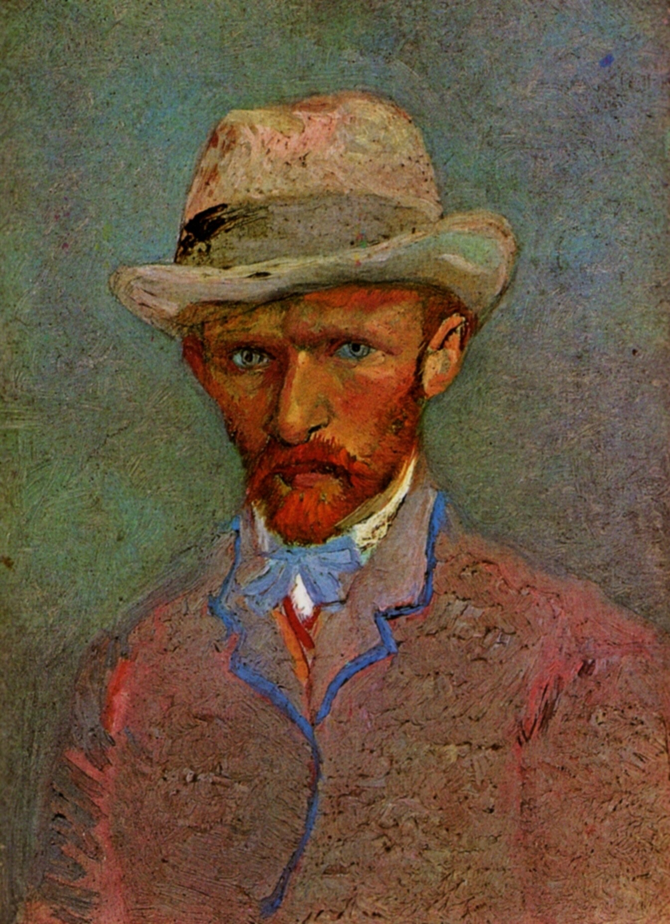 Self Portrait with Gray Felt Hat (1887) Vincent van Gogh tablo - Dekolata