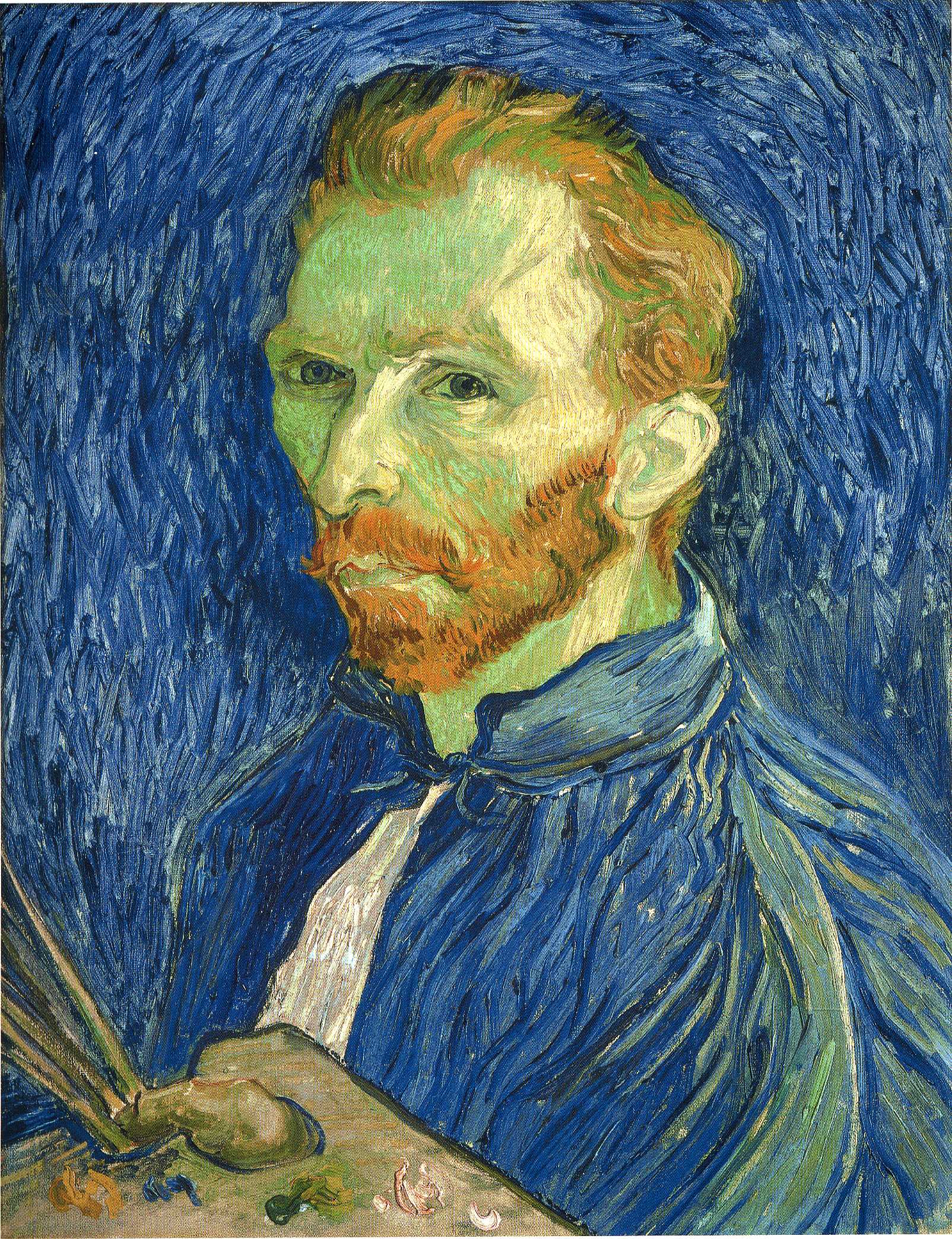 Self Portrait with Pallette (1889) Vincent van Gogh tablo - Dekolata