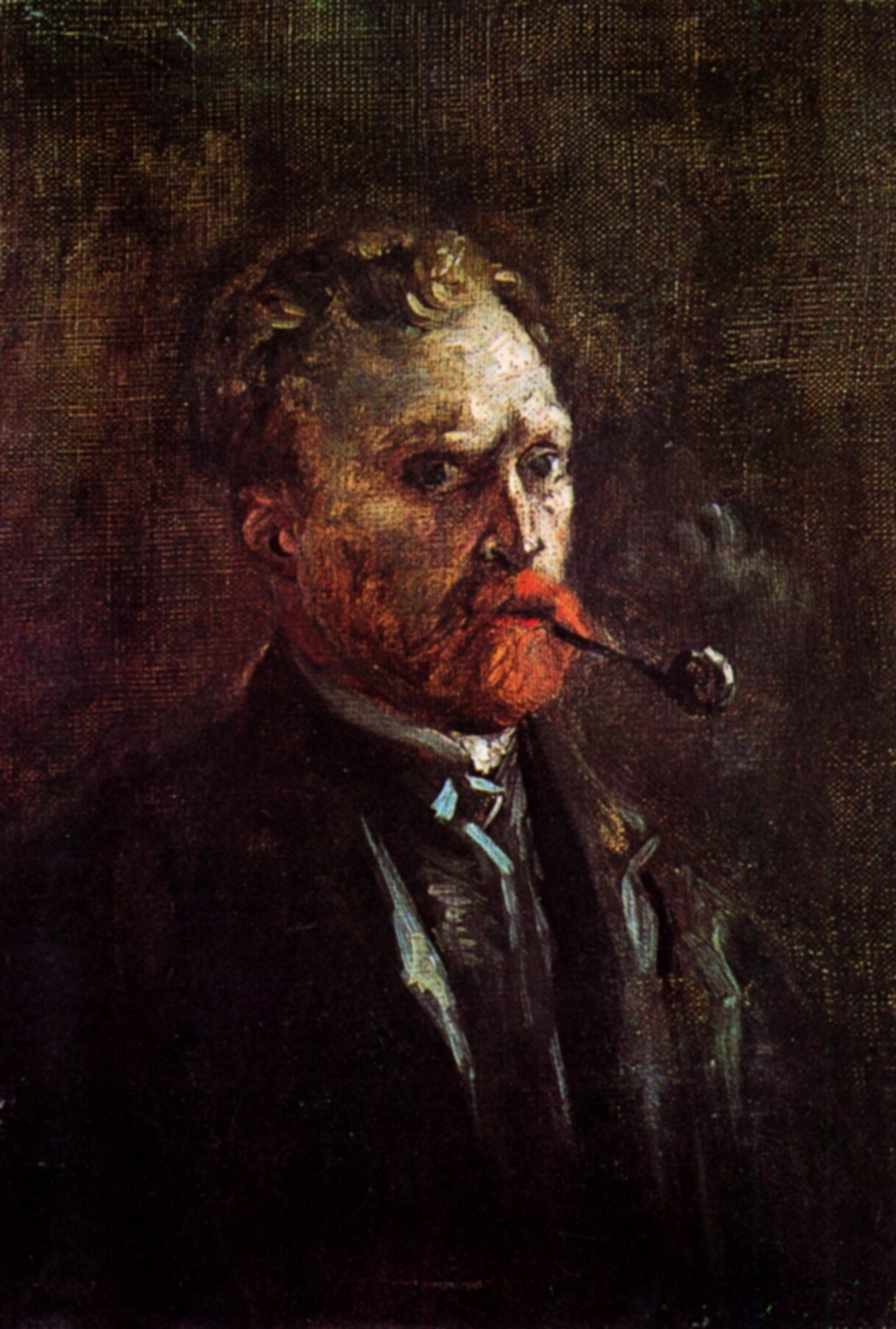 Self Portrait with Pipe (1886) Vincent van Gogh tablo - Dekolata