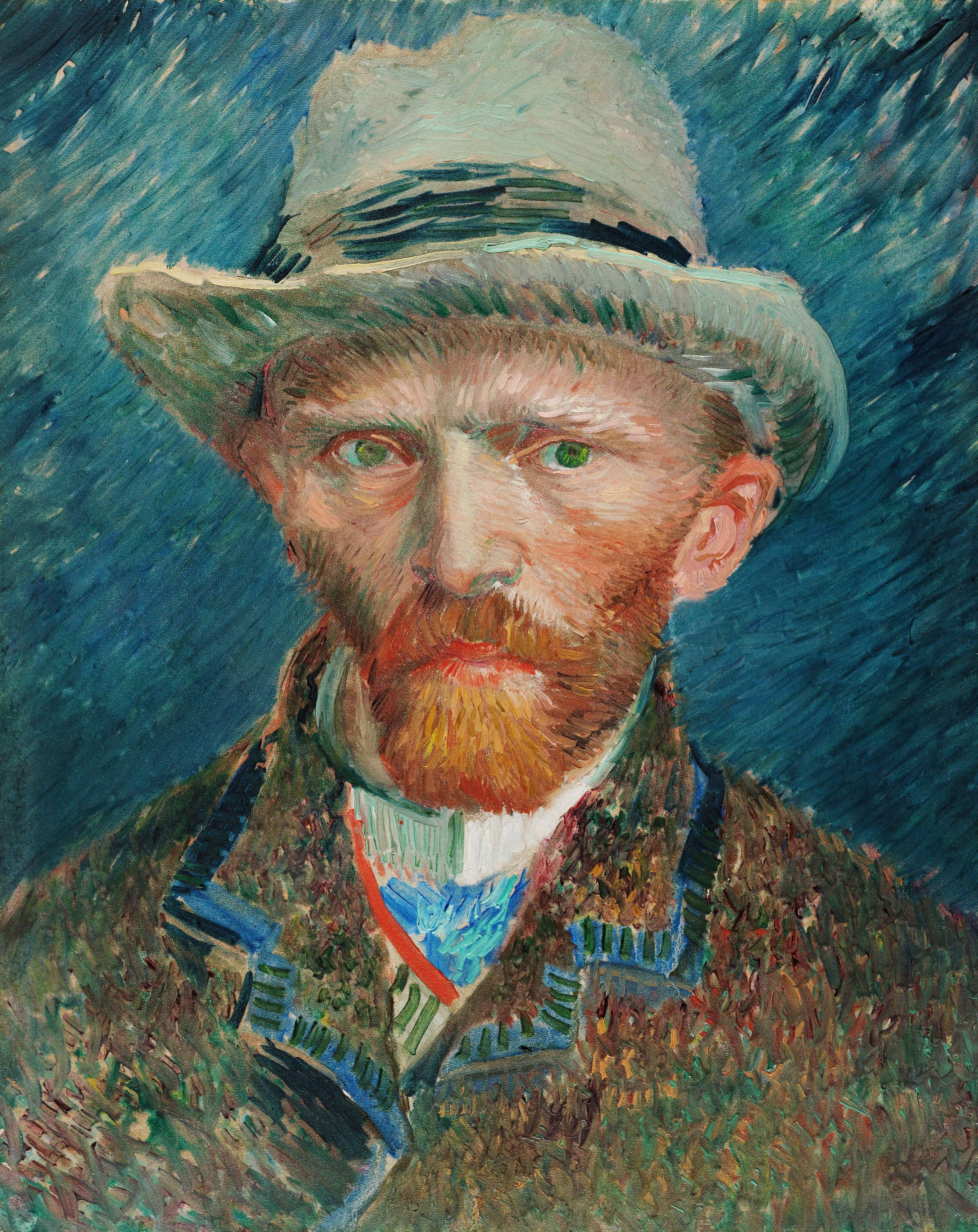 Self Portrait with a Grey Felt Hat (1887) Vincent van Gogh tablo - Dekolata