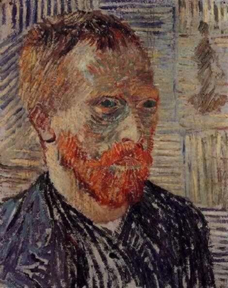 Self Portrait with a Japanese Print (1887) Vincent van Gogh tablo - Dekolata