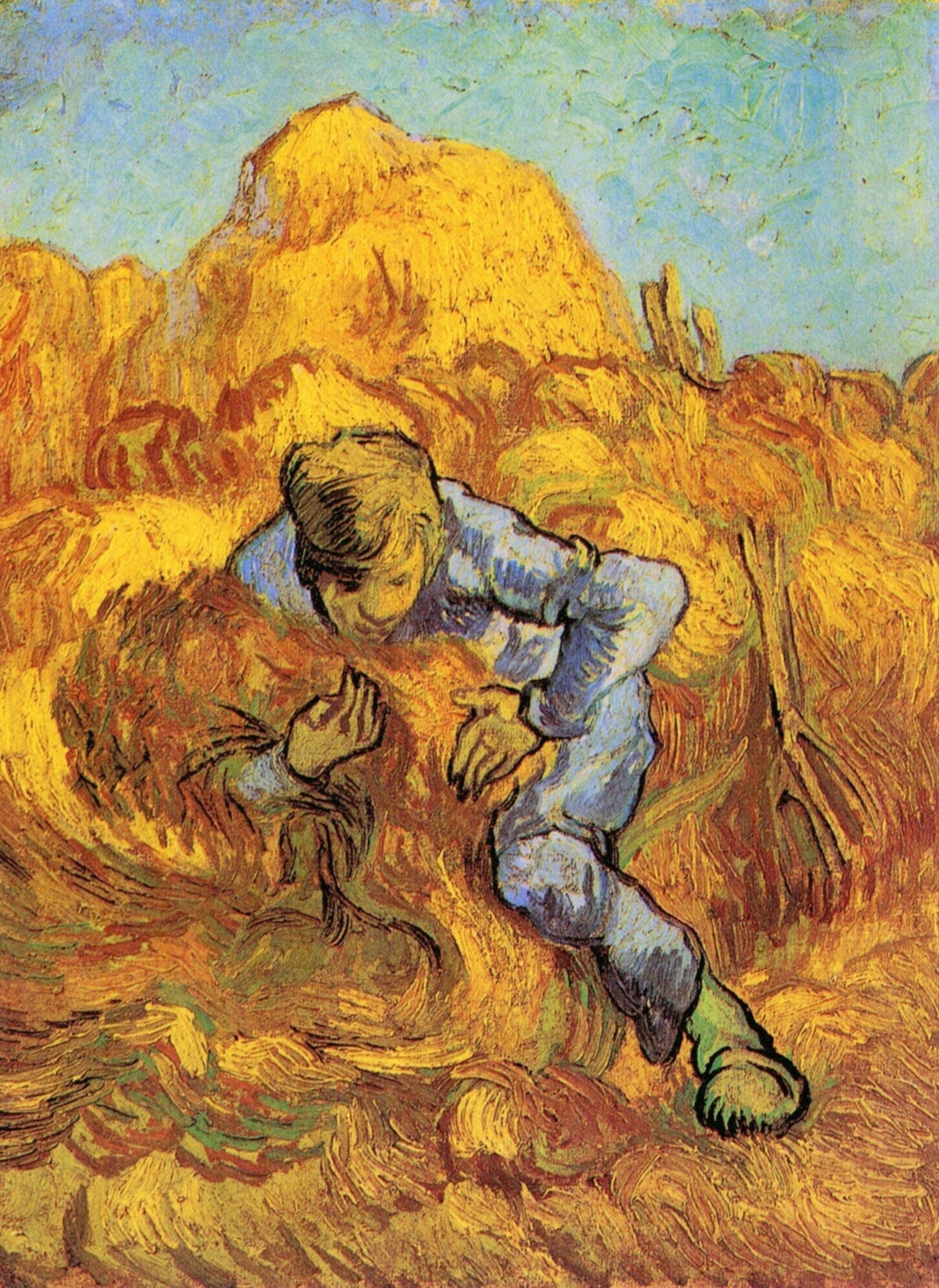 Sheaf Binder, The after Millet (1889) Vincent van Gogh tablo - Dekolata