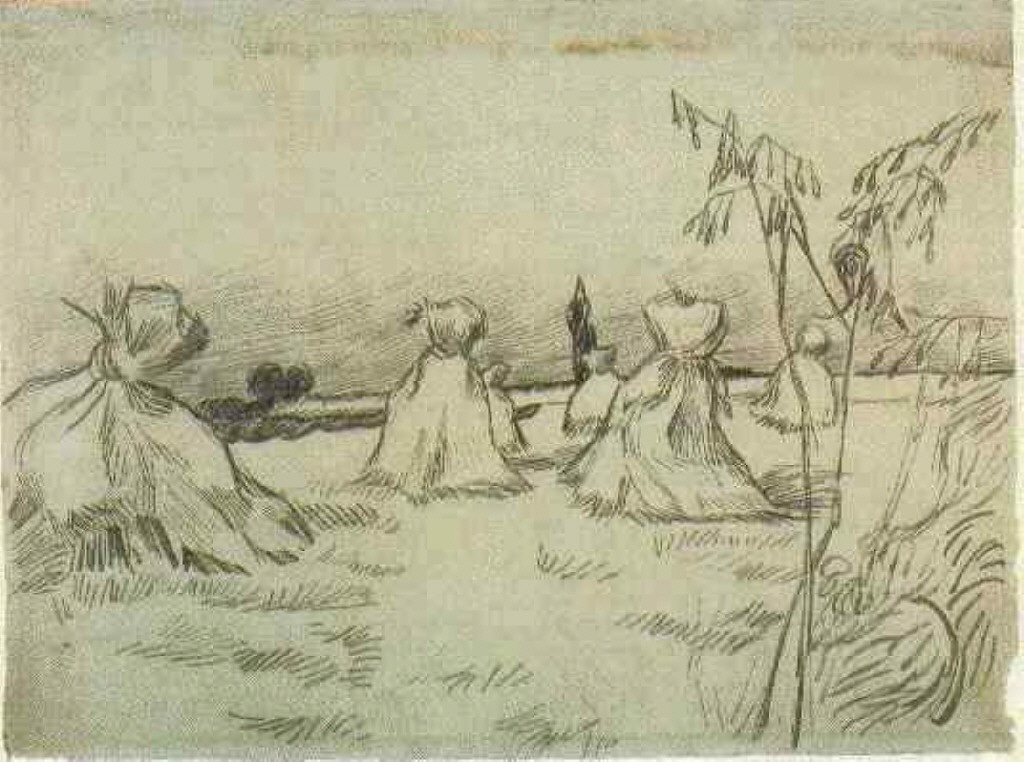 Sheaves of Wheat (1890) Vincent van Gogh tablo - Dekolata
