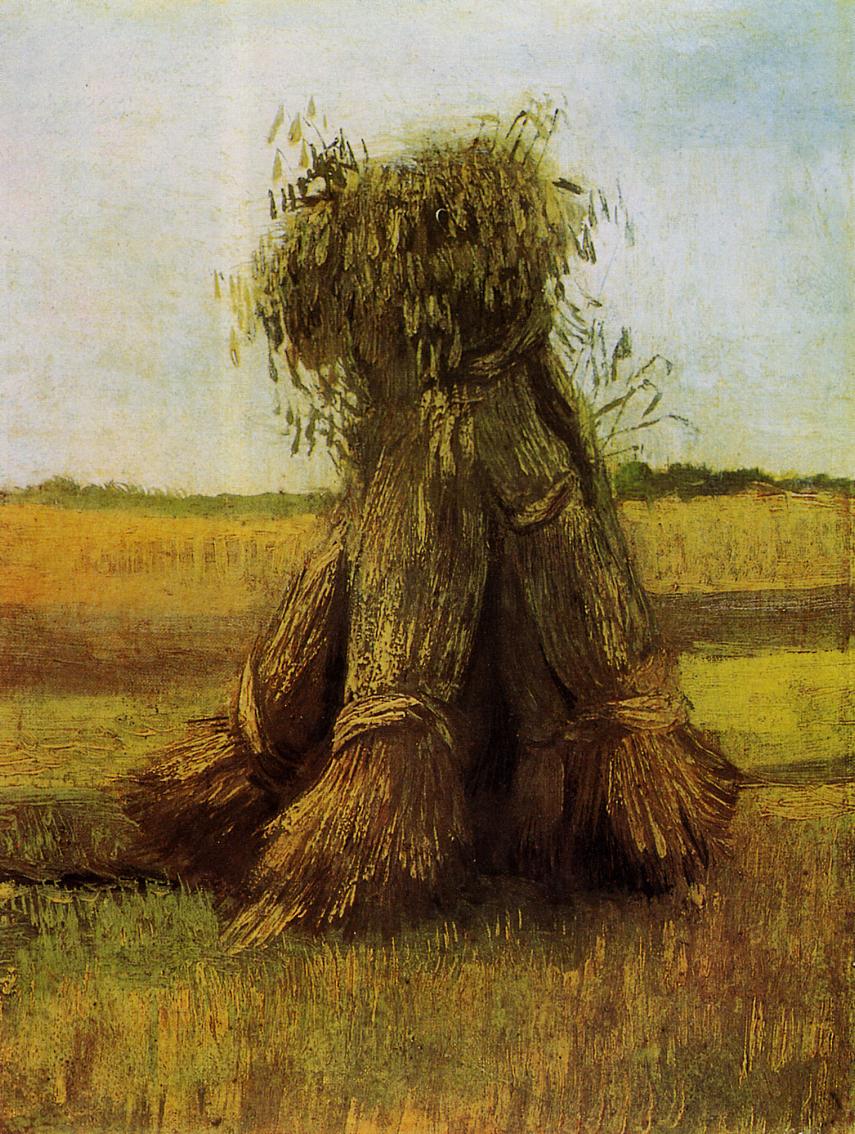 Sheaves of Wheat in a Field (1885) Vincent van Gogh tablo - Dekolata