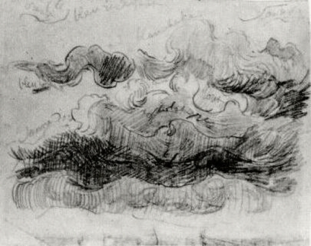 Sketch of Clouds with Colour Annotations (1890) Vincent van Gogh tablo - Dekolata