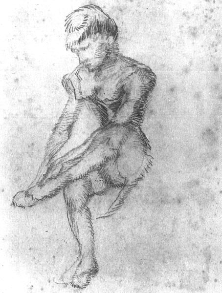 Sketch of a Seated Woman (1888) Vincent van Gogh tablo - Dekolata