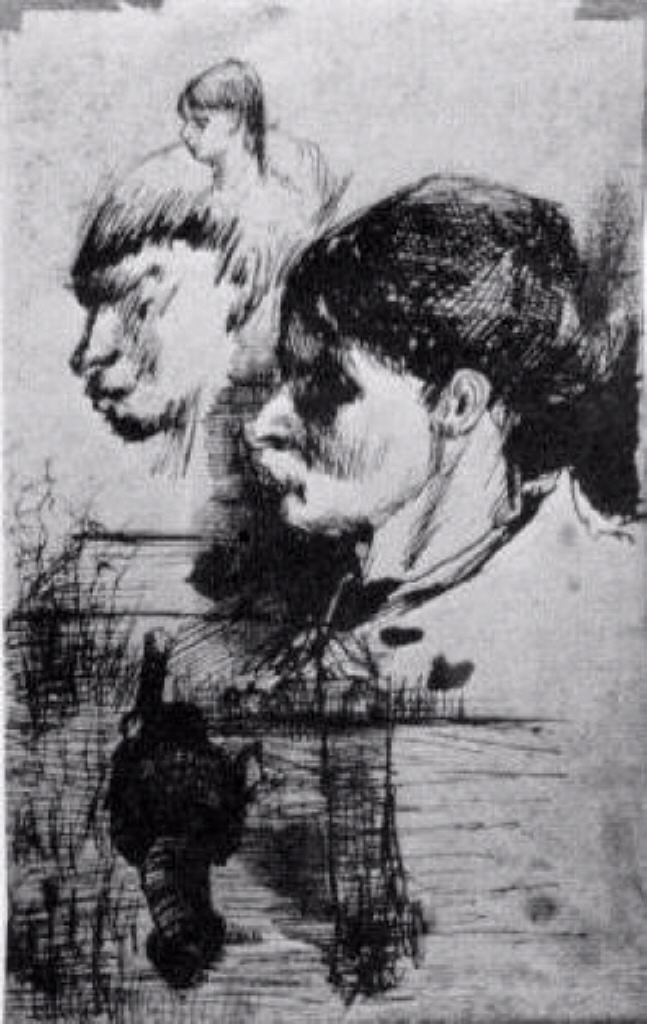 Sketches of Heads (1884) Vincent van Gogh tablo - Dekolata