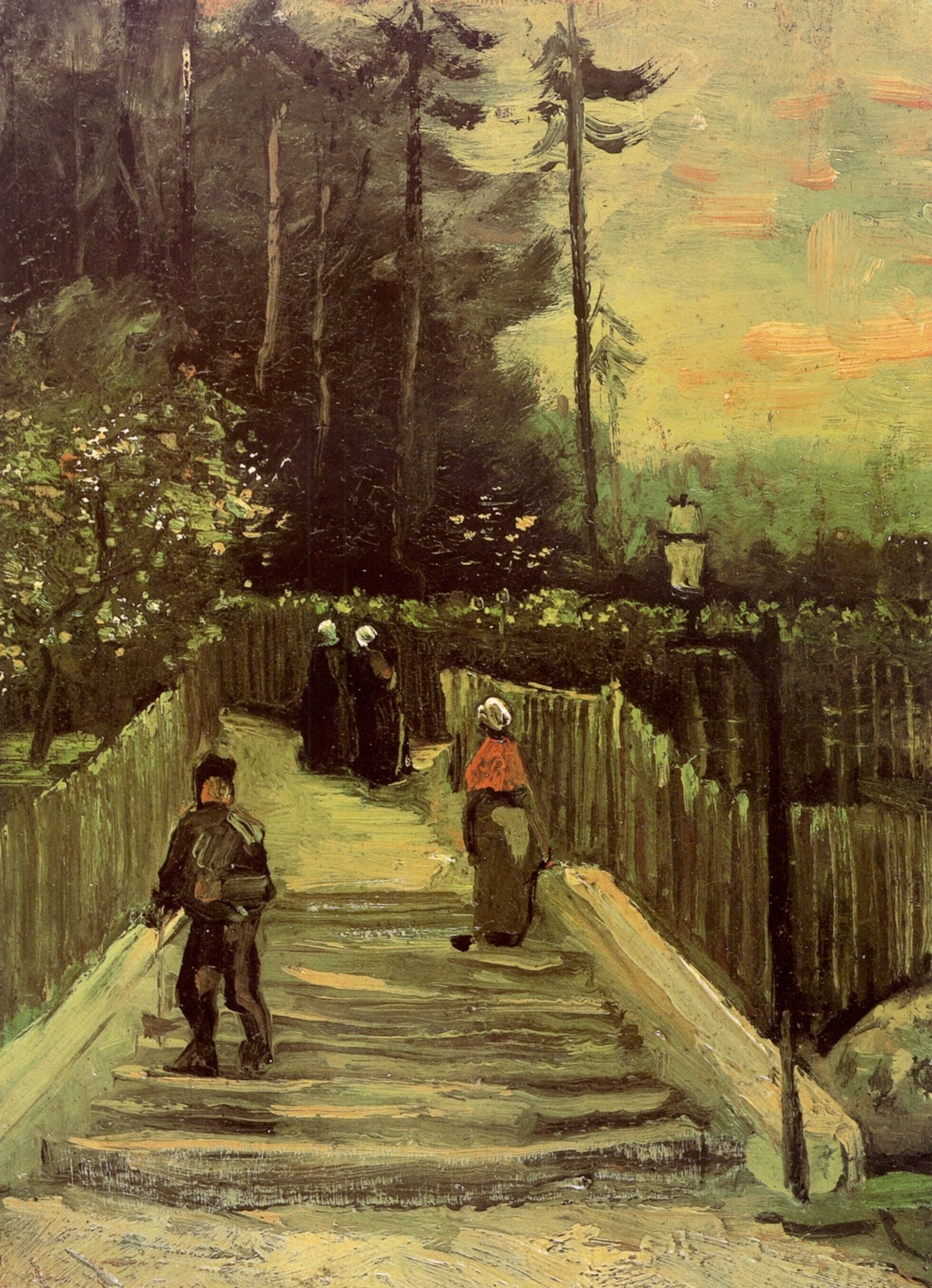 Sloping Path in Montmartre (1886) Vincent van Gogh tablo - Dekolata