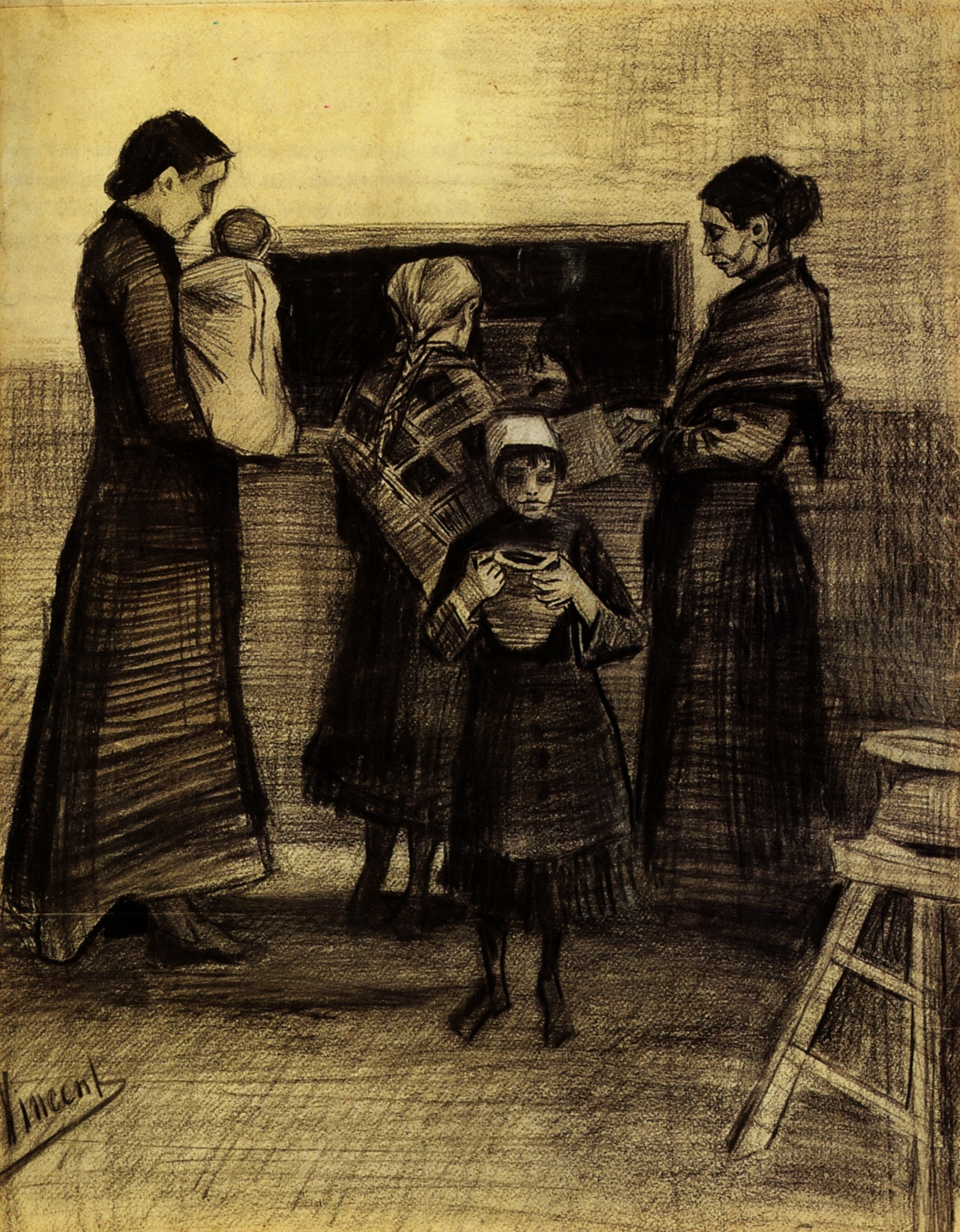 Soup Distribution in a Public Soup Kitchen (1883) Vincent van Gogh tablo - Dekolata