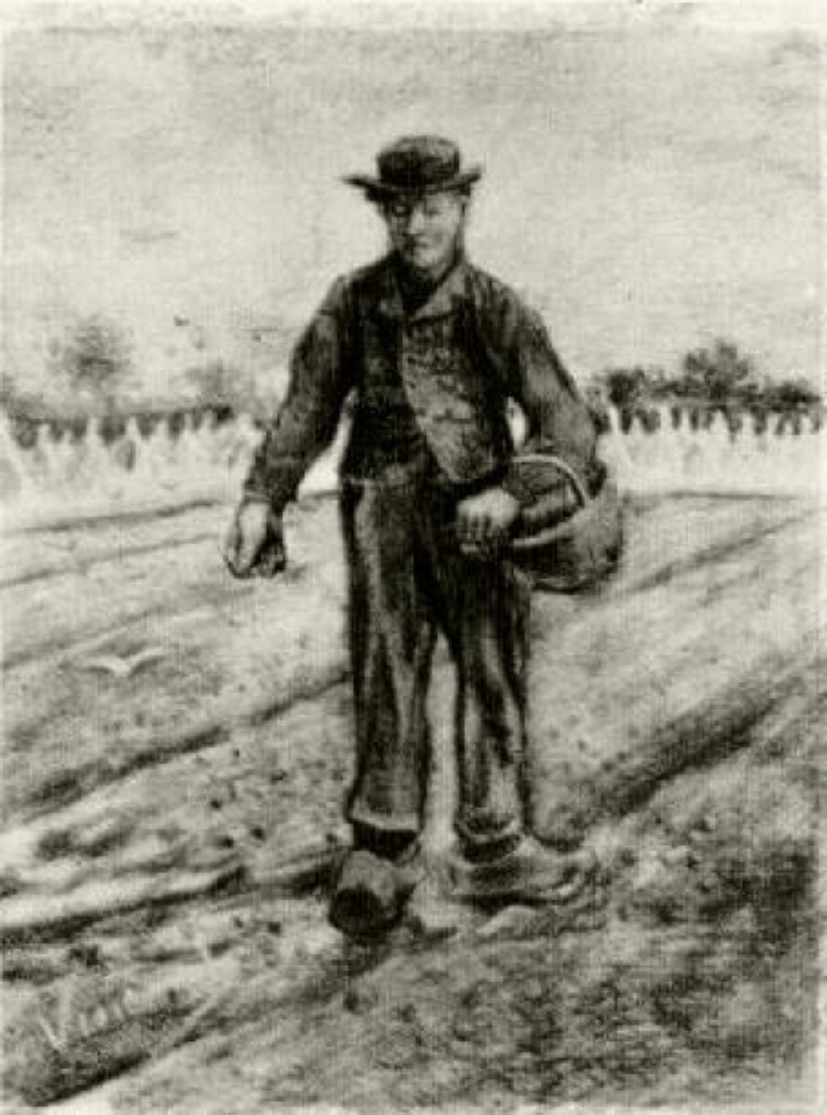 Sower with Basket (1881) Vincent van Gogh tablo - Dekolata