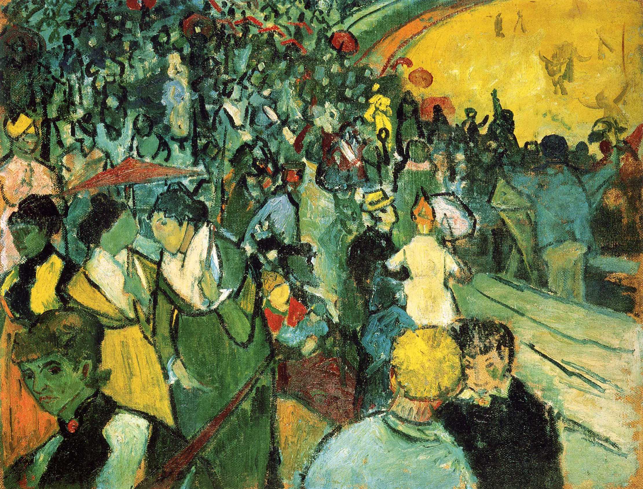 Spectators in the Arena at Arles (1888) Vincent van Gogh tablo - Dekolata