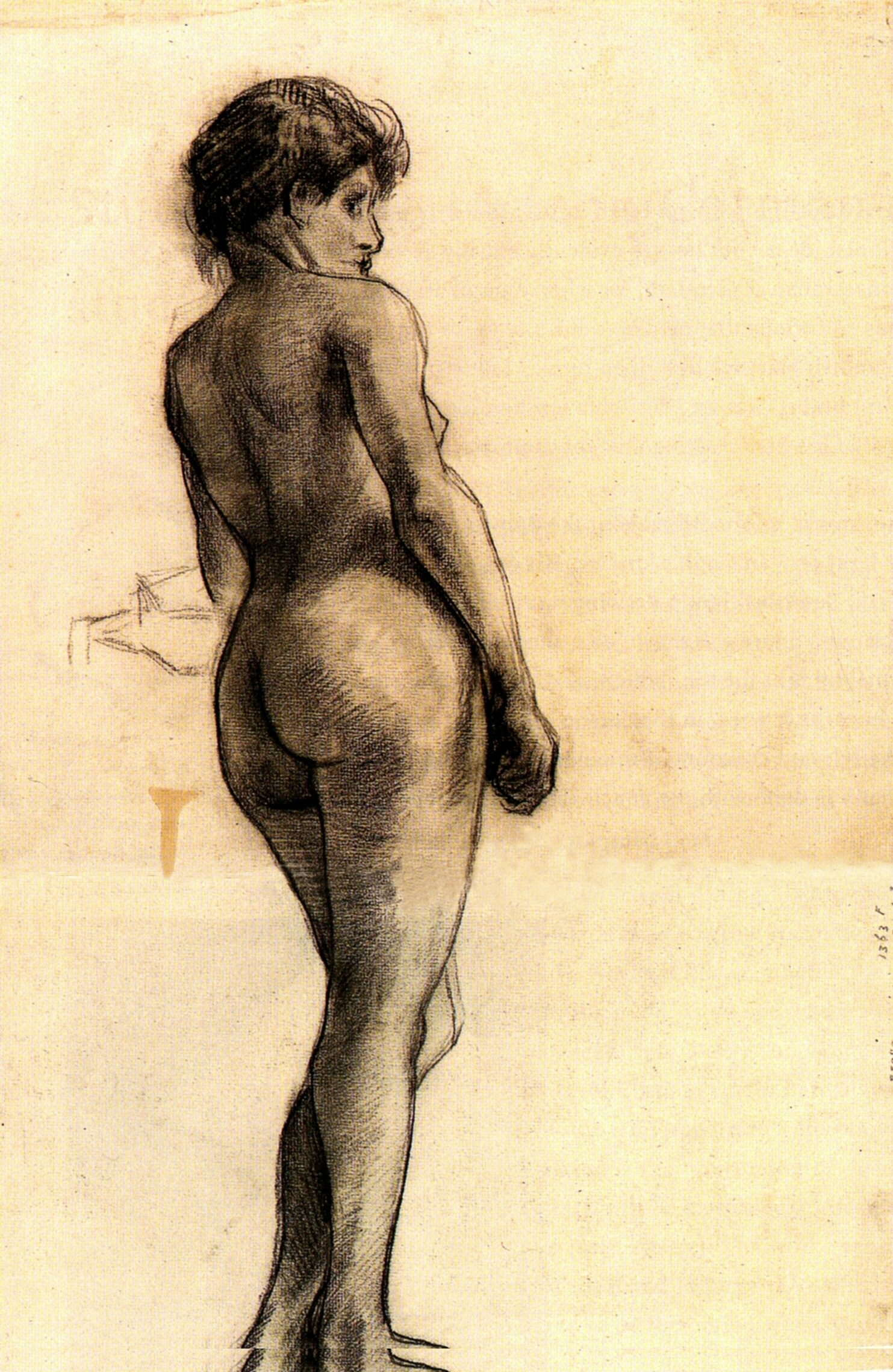 Standing Female Nude Seen from the Back (1886) Vincent van Gogh tablo - Dekolata