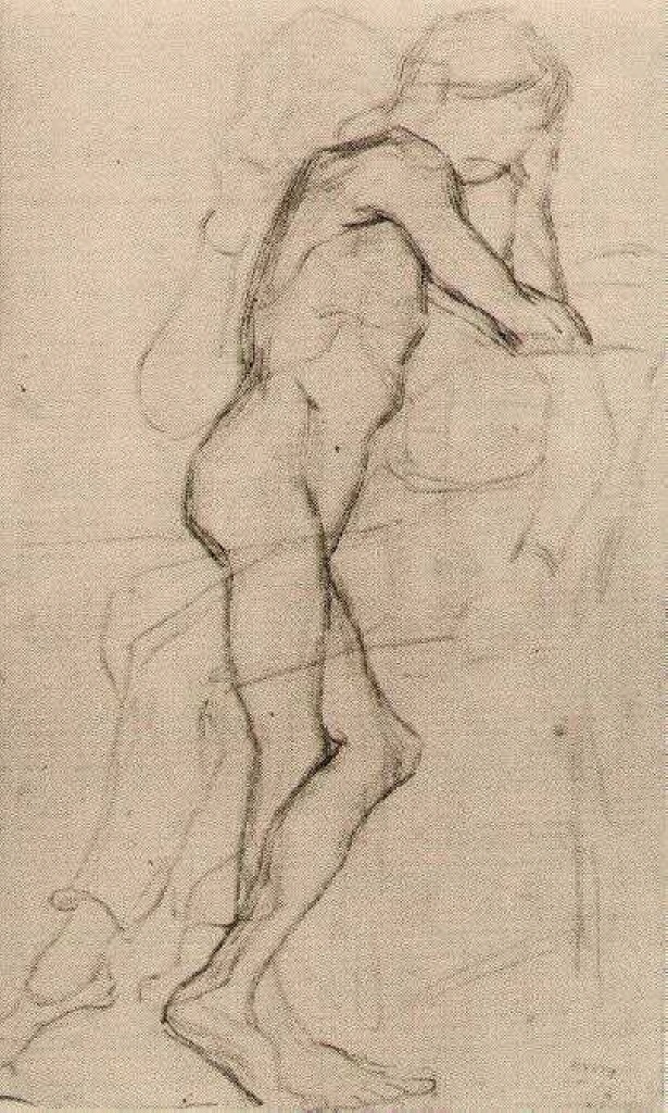 Standing Male Nude (1887) Vincent van Gogh tablo - Dekolata