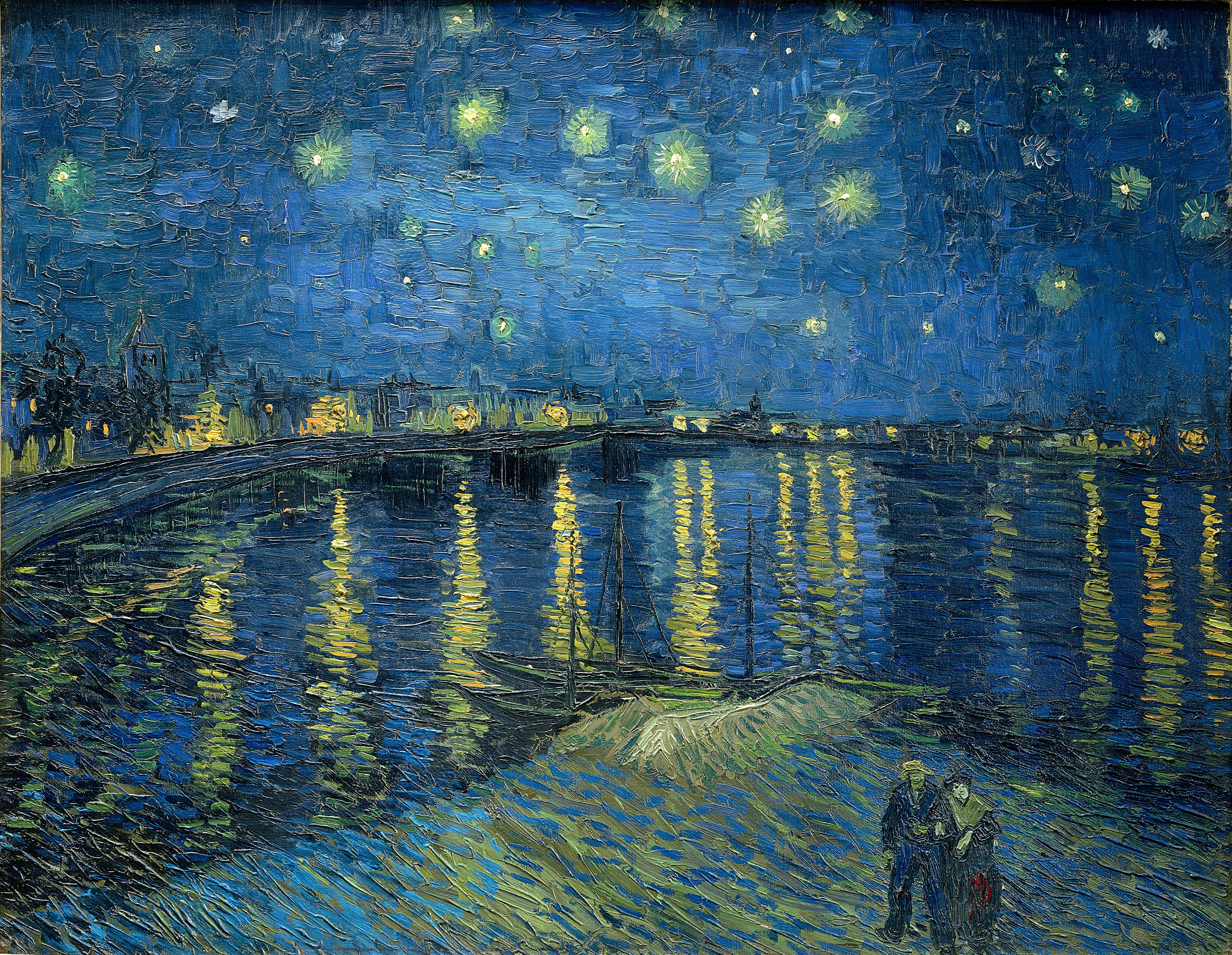 Starry Night Over the Rhone (1888) Vincent van Gogh tablo - Dekolata