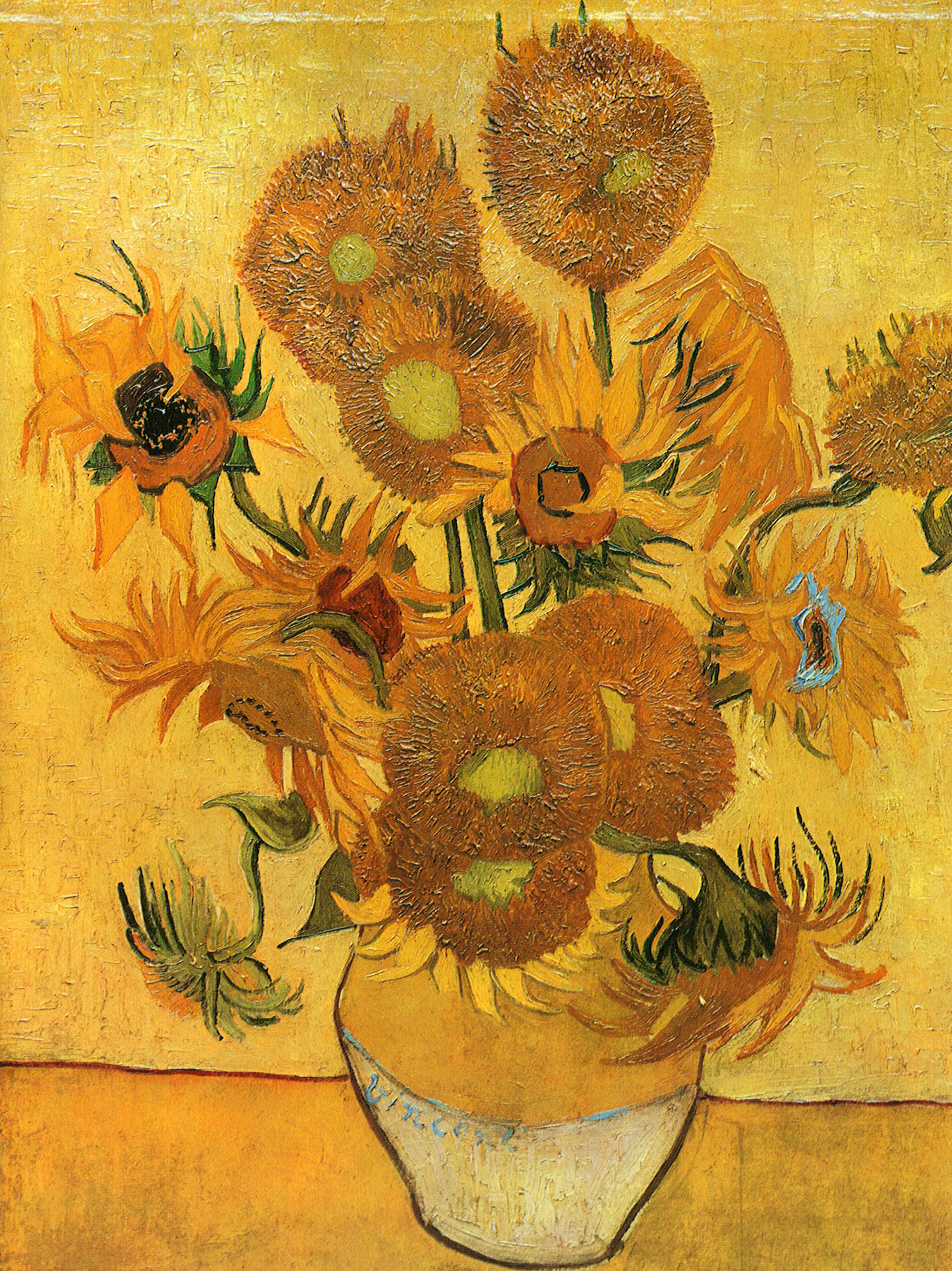 Still Life Vase with Fifteen Sunflowers (1888) – Vincent van Gogh Tablo