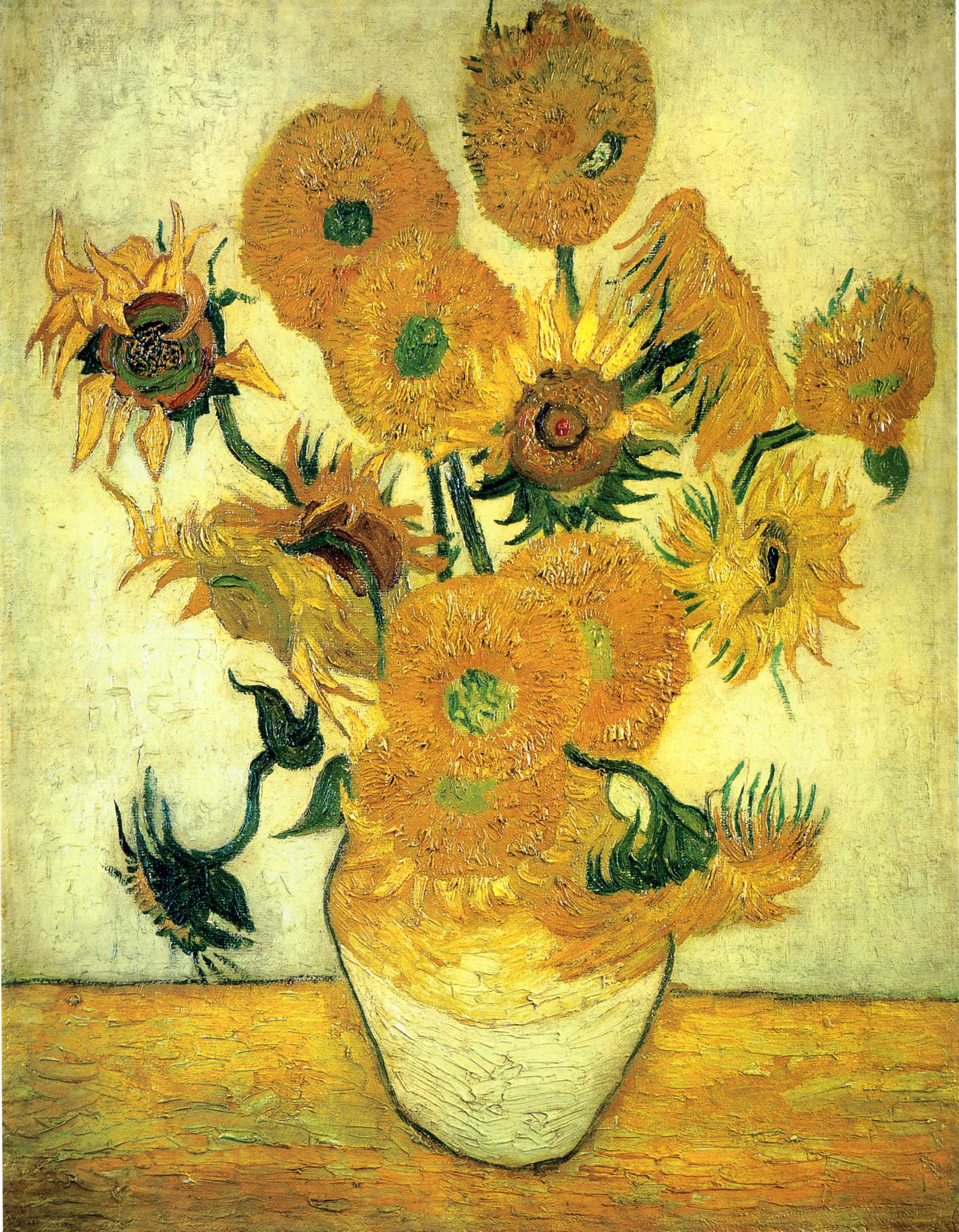 Still Life Vase with Fourteen Sunflowers (1889) Vincent van Gogh tablo - Dekolata