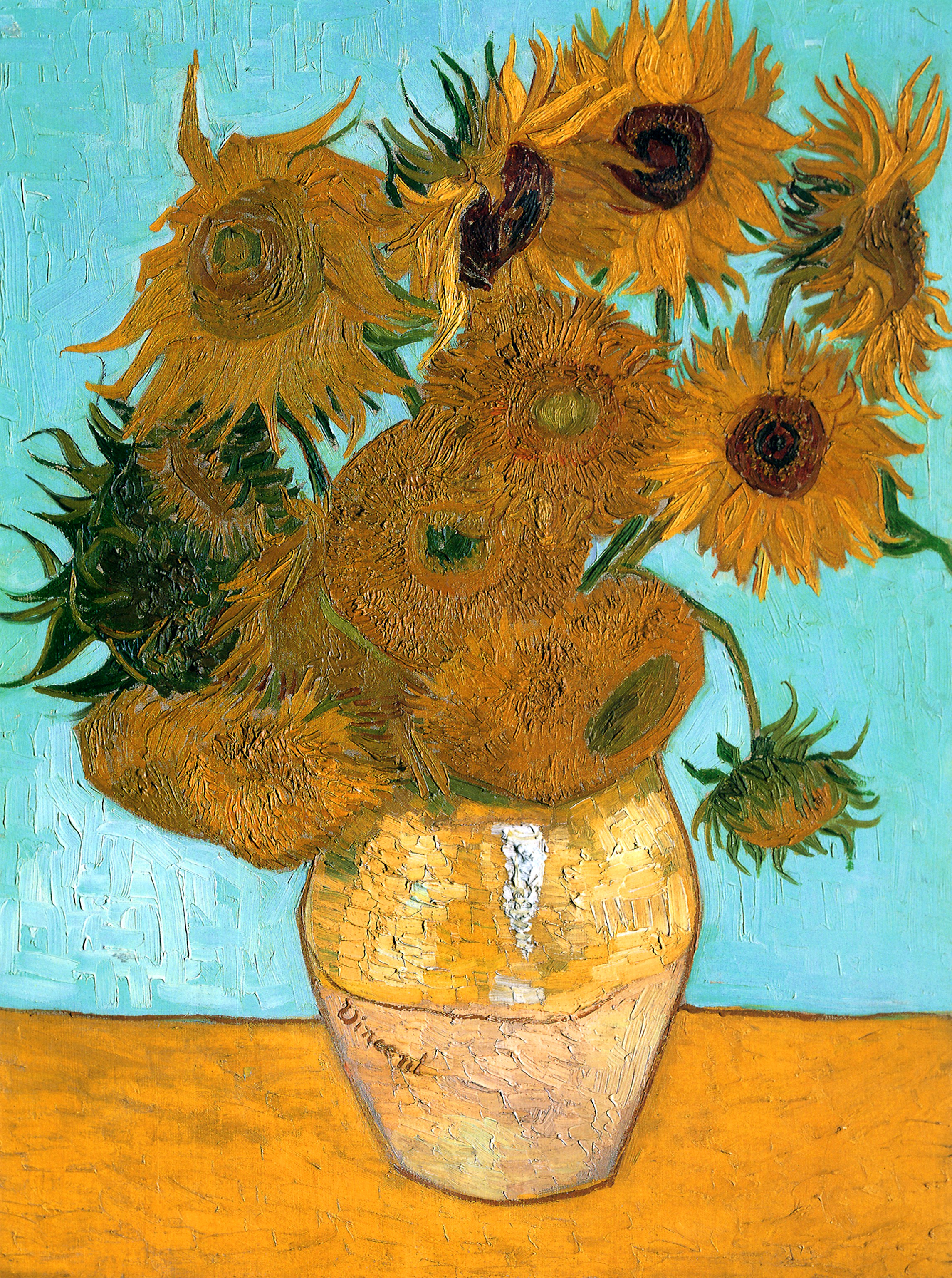 Still Life Vase with Twelve Sunflowers (1888) Vincent van Gogh tablo - Dekolata