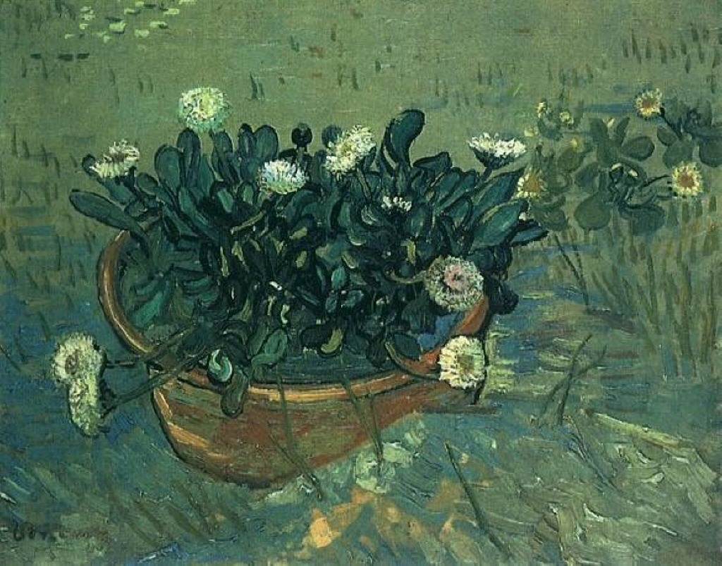 Still Life Bowl with Daisies (1888) – Vincent van Gogh Tablo