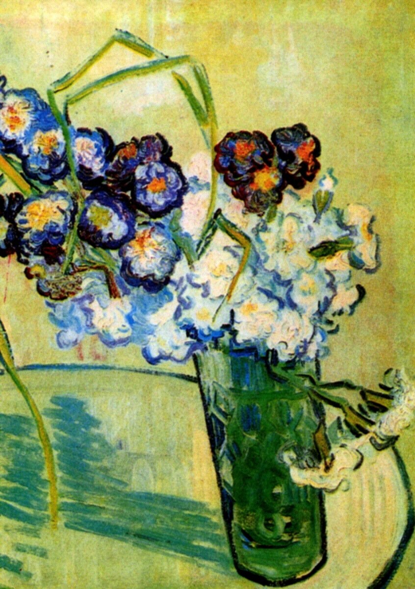 Still Life Glass with Carnations (1890) Vincent van Gogh tablo - Dekolata