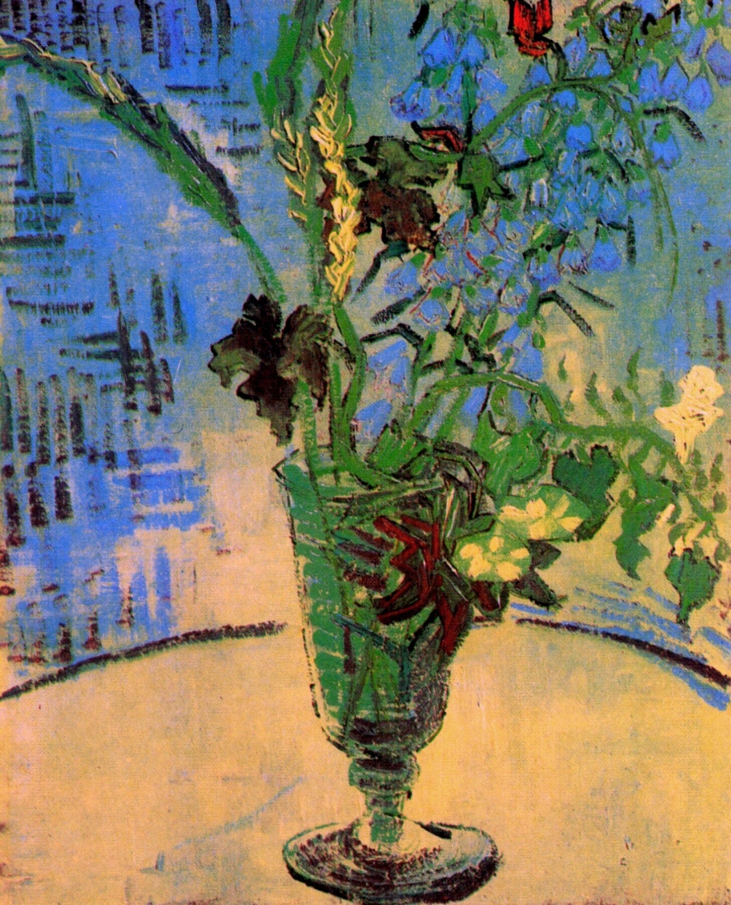 Still Life Glass with Wild Flowers (1890) – Vincent van Gogh Tablo