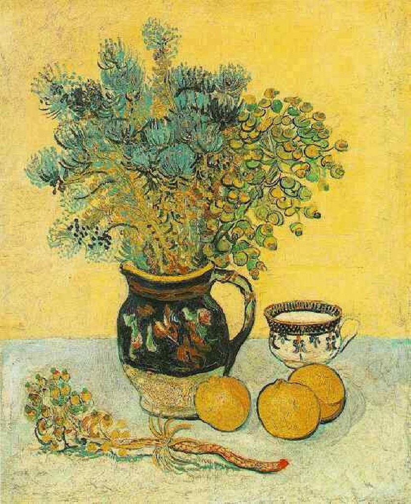Still Life Majolica Jug with Wildflowers (1888) Vincent van Gogh tablo - Dekolata