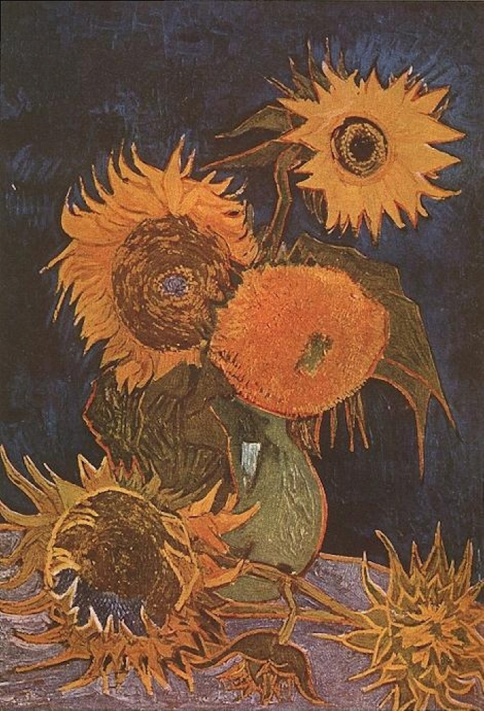 Still Life Vase with Five Sunflowers (1888) Vincent van Gogh tablo - Dekolata