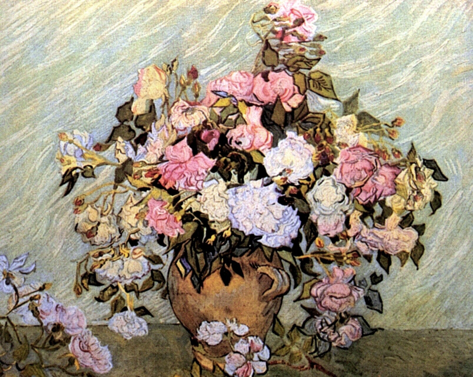Still Life Vase with Roses (1890) Vincent van Gogh tablo - Dekolata