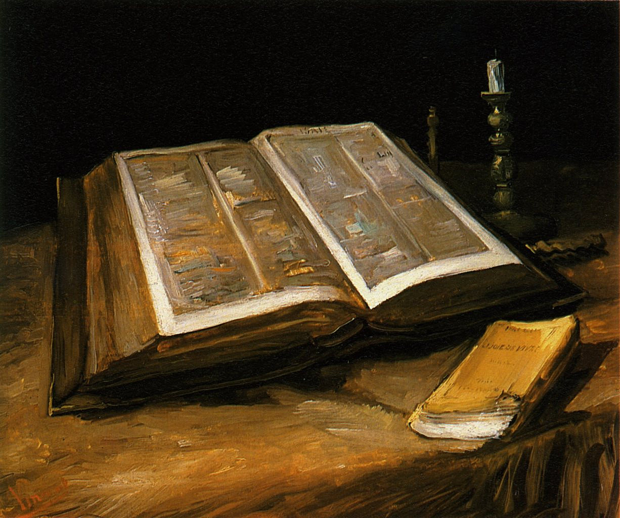 Still Life with Bible (1885) Vincent van Gogh tablo - Dekolata