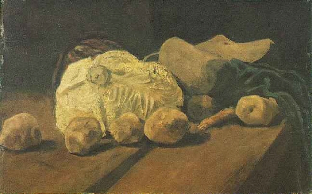 Still Life with Cabbage and Clogs (1881) Vincent van Gogh tablo - Dekolata