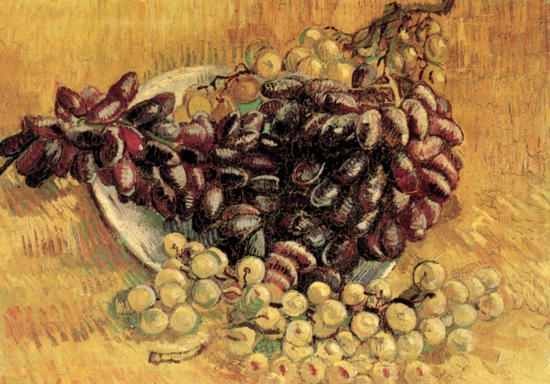 Still Life with Grapes (1887) Vincent van Gogh tablo - Dekolata
