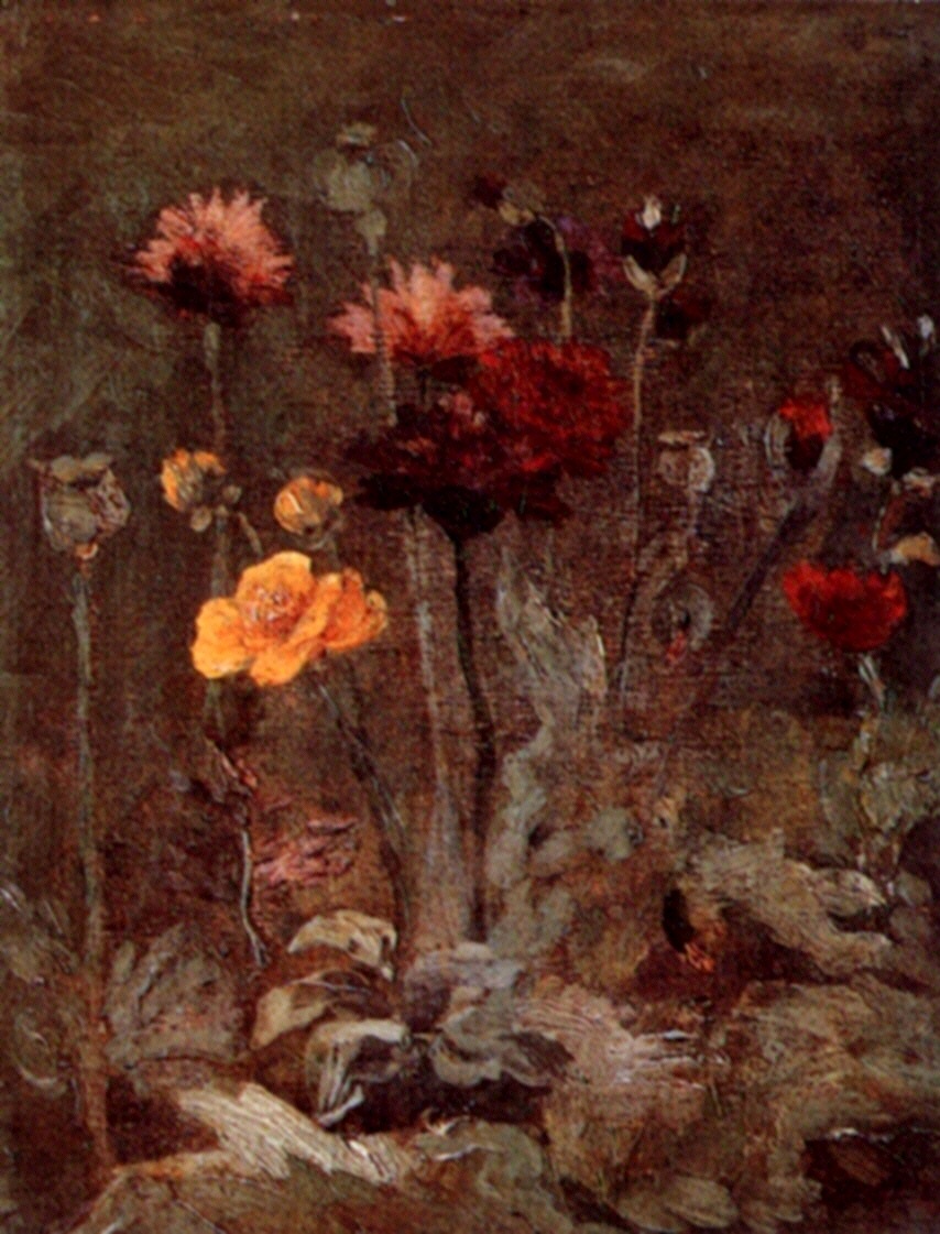 Still Life with Scabiosa and Ranunculus (1886) Vincent van Gogh tablo - Dekolata