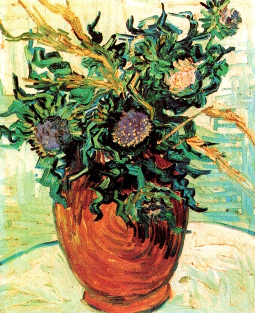 Still Life with Thistles (1890) Vincent van Gogh tablo - Dekolata
