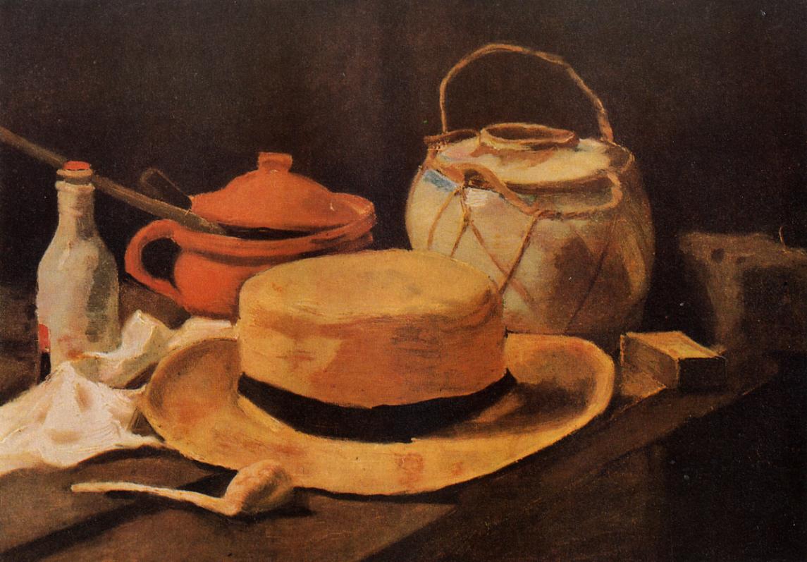 Still Life with Yellow Hat (1885) Vincent van Gogh tablo - Dekolata