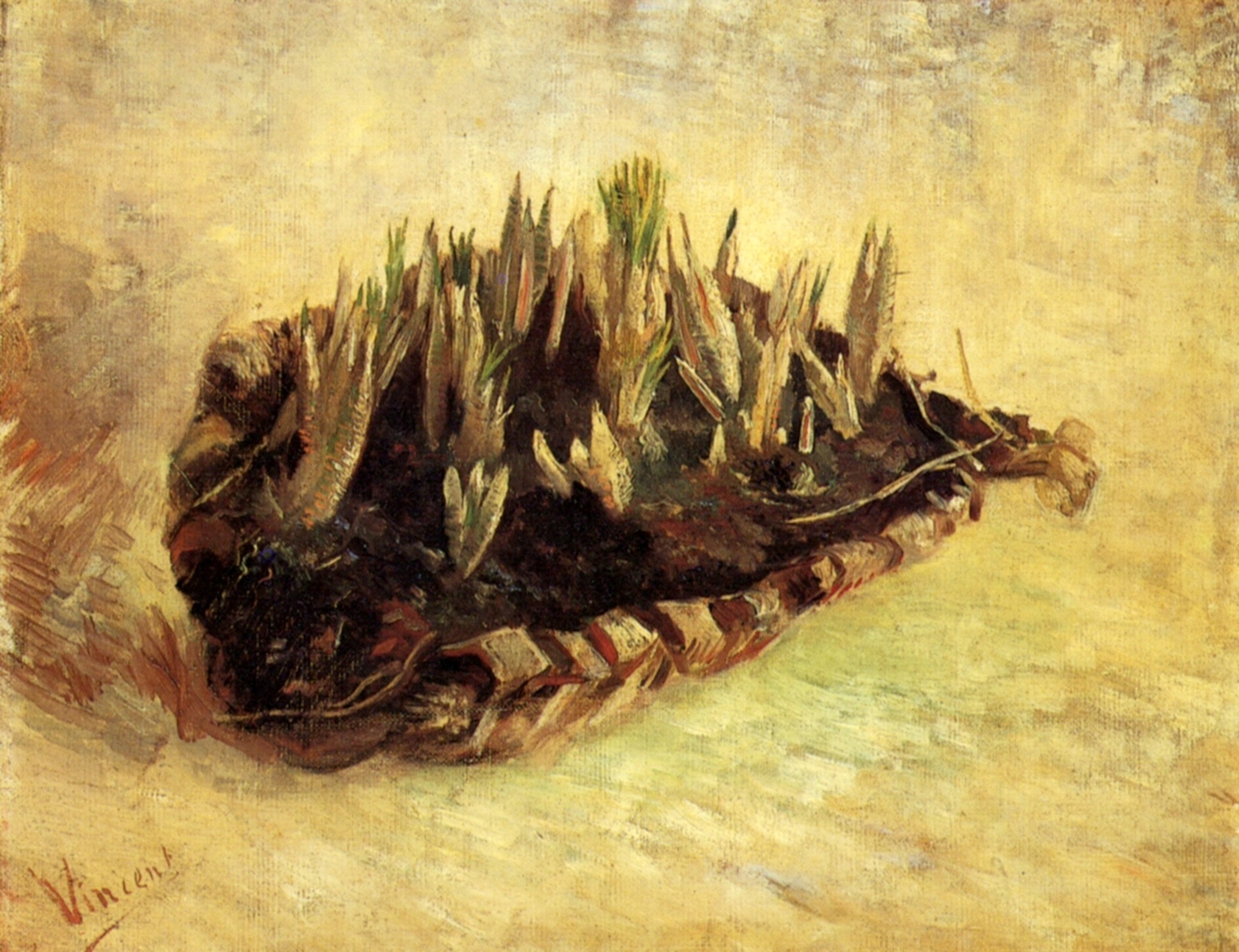 Still Life with a Basket of Crocuses (1887) Vincent van Gogh tablo - Dekolata