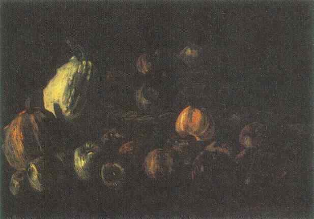 Still life with a basket of apples and two pumpkins (1885) Vincent van Gogh tablo - Dekolata