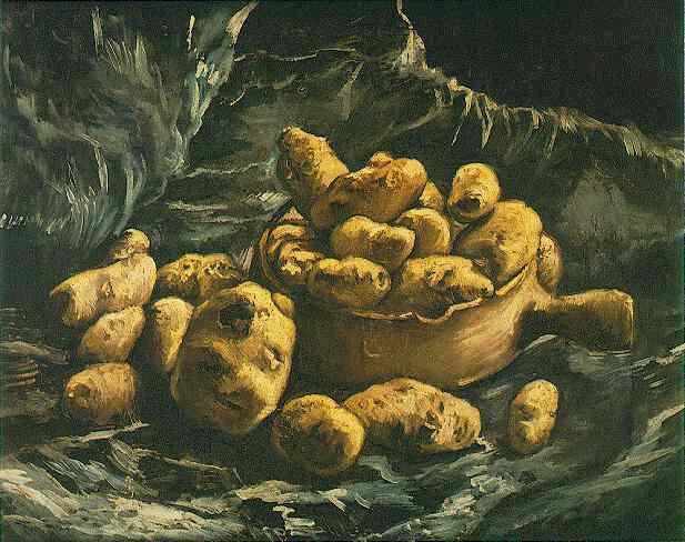 Still life with an Earthern bowl and potatoes (1885) Vincent van Gogh tablo - Dekolata