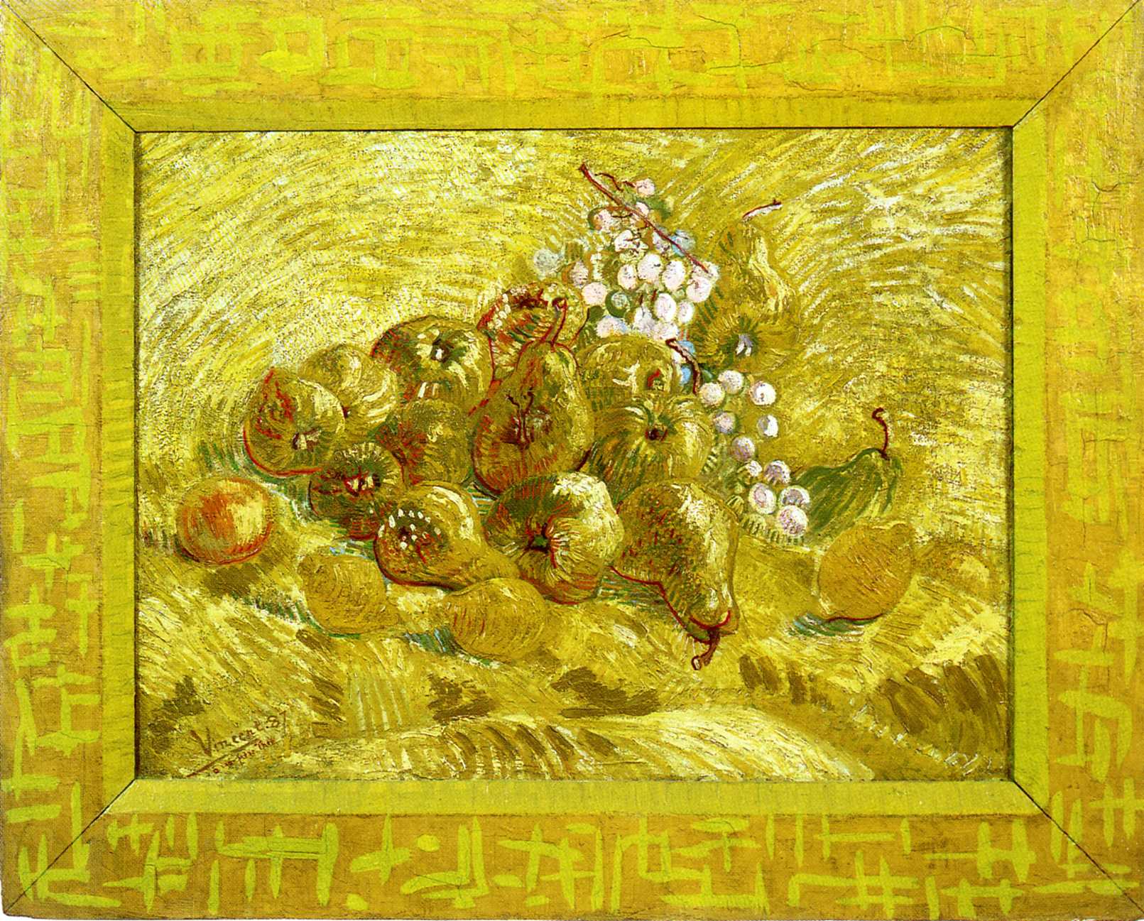 Still life with grapes,pears and lemons (1887) Vincent van Gogh tablo - Dekolata