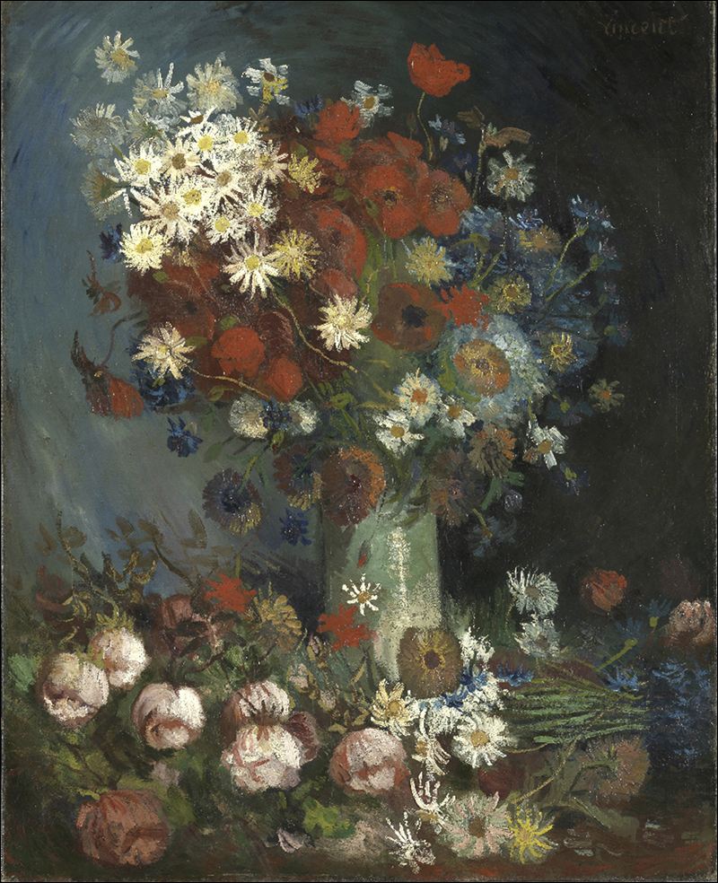 Still life with meadow flowers and roses (1886) Vincent van Gogh tablo - Dekolata