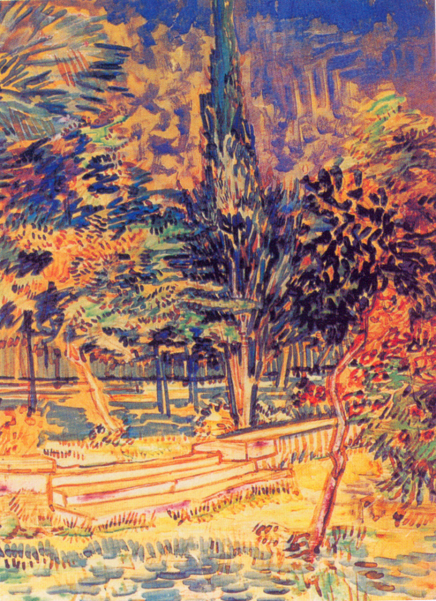 Stone Steps in the Garden of the Asylum (1889) Vincent van Gogh tablo - Dekolata
