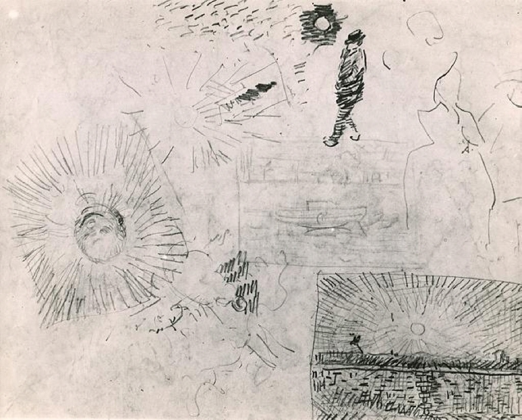 Studies Figure The Enclosure Wall of Saint Paul Hospital and Others (1889) Vincent van Gogh tablo - Dekolata